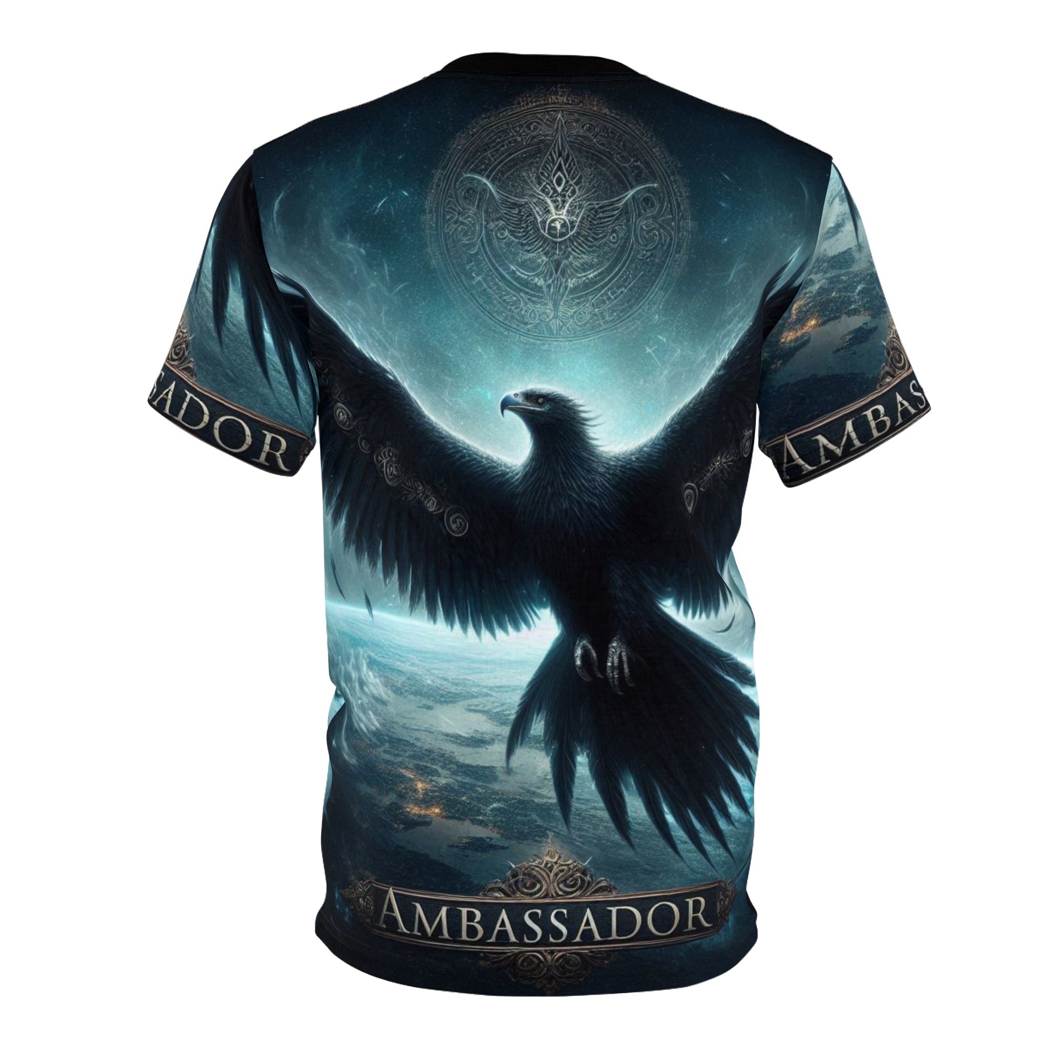 Ambassador Unisex Cut & Sew Tee - Mythical Black Hawk Design