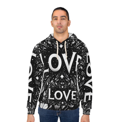 Unisex Love Pattern Pullover Hoodie - Stylish and Cozy for Everyday Wear