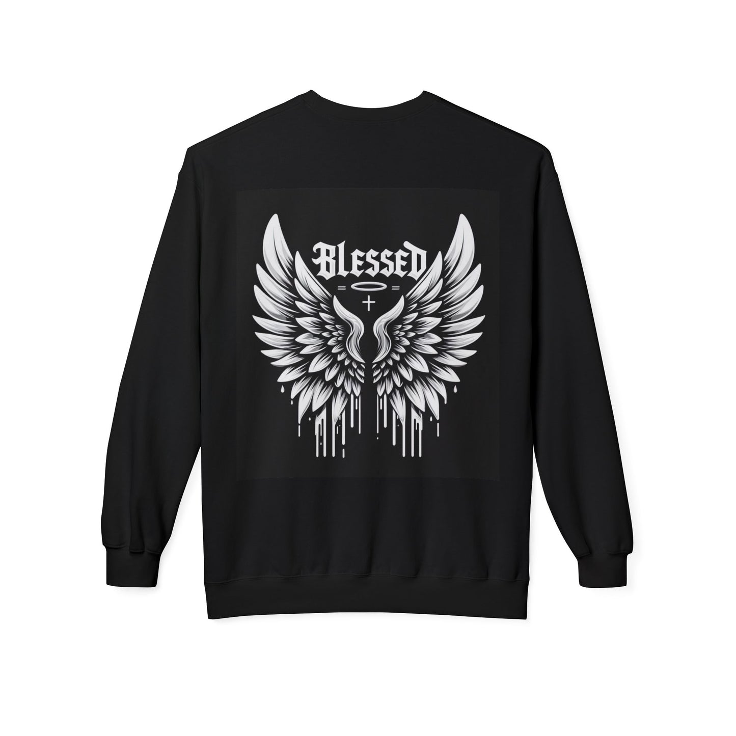 Blessed Wings Unisex Fleece Crewneck Sweatshirt - Softstyle Classic for Faith & Comfort