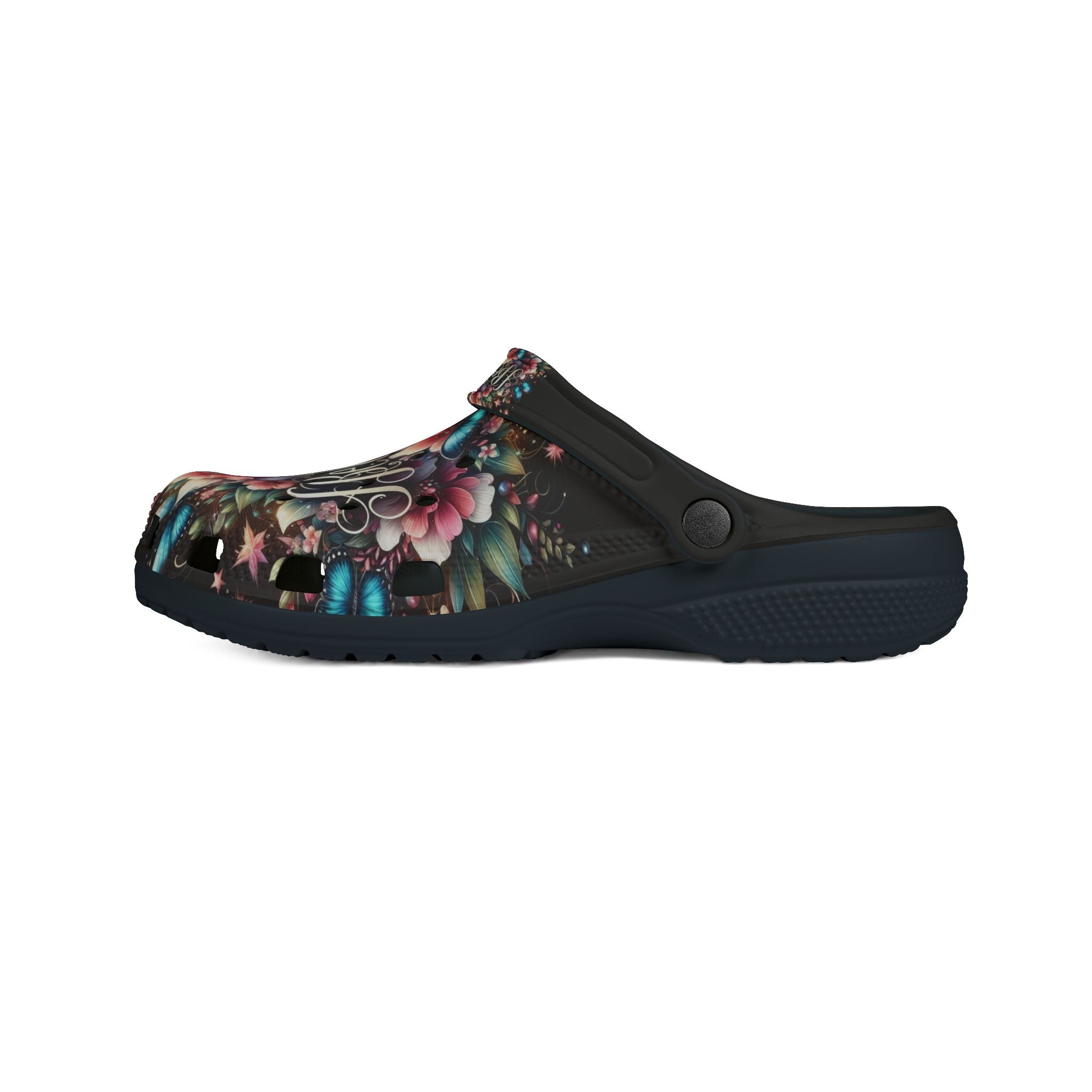 Colorful Floral EVA Foam Shoes with 'Believe' Text - Perfect for Summer and Casual Wear