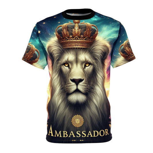 Ambassador Lion Unisex Cut & Sew Tee - Regal Animal Art Shirt for Christ Ambassadors