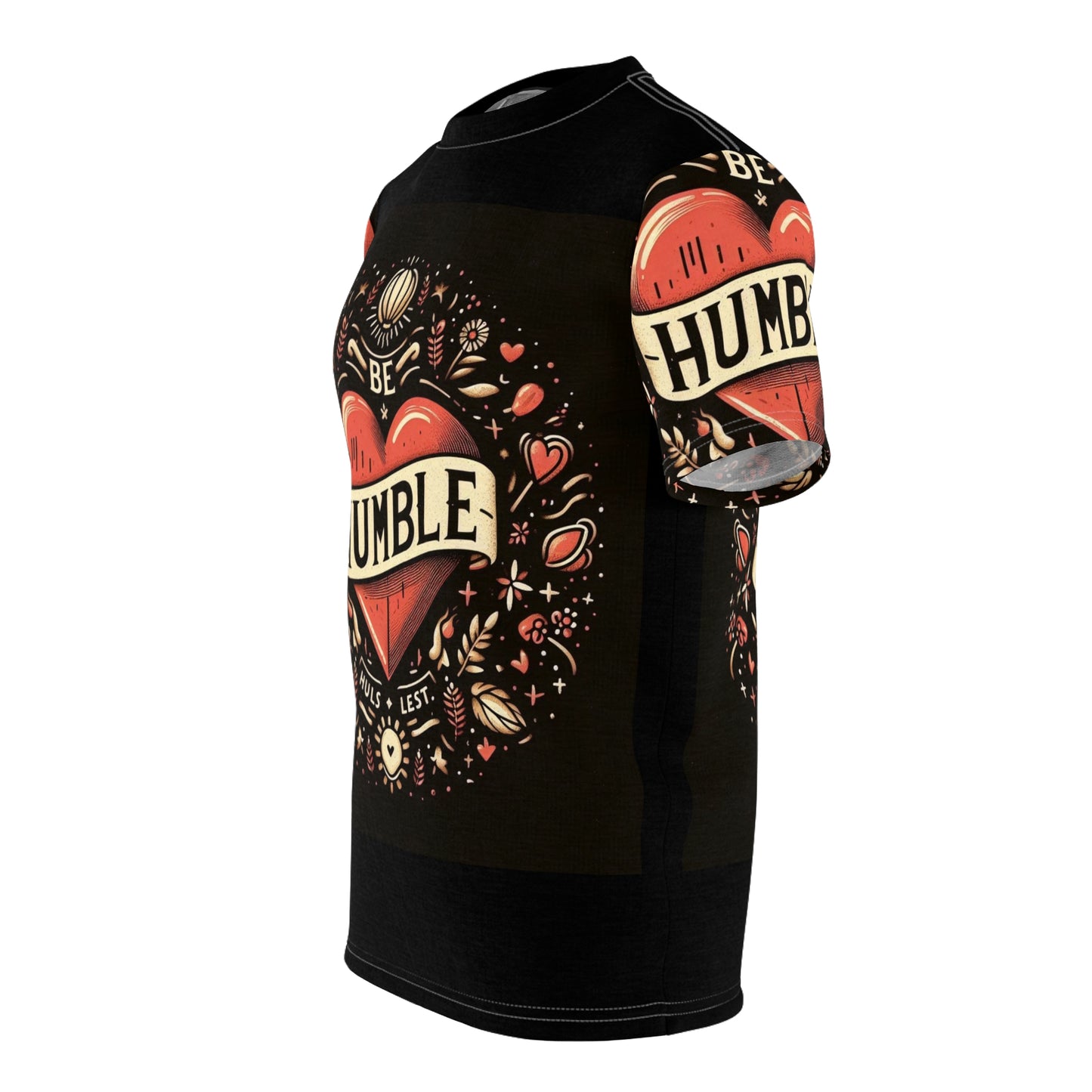 Be Humble Unisex Cut & Sew Tee - Inspirational Floral Graphic Shirt