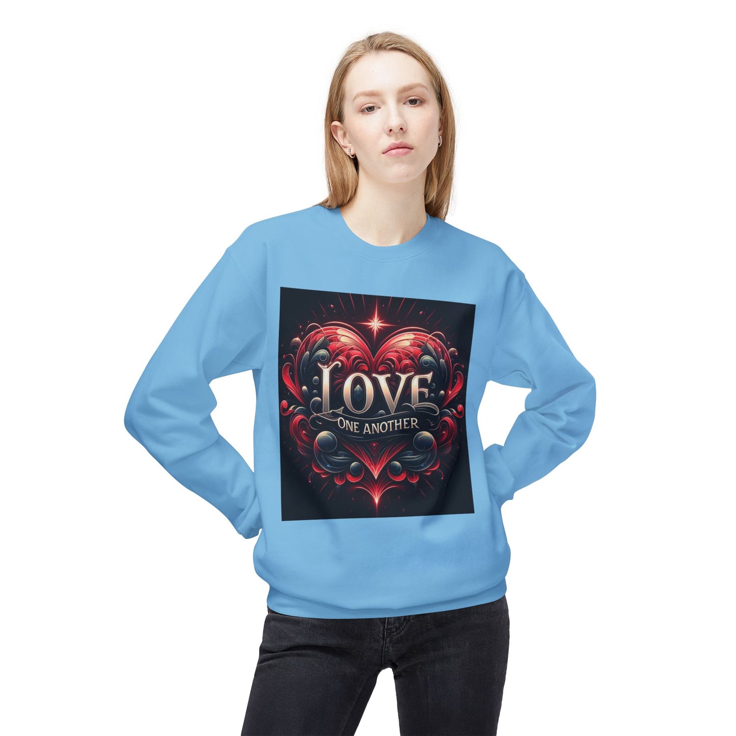 Love One Another Graphic Sweatshirt - Unisex Midweight Crewneck