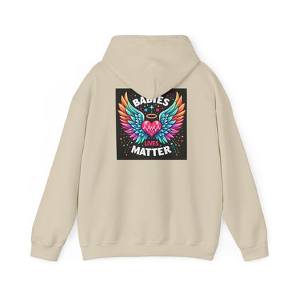 Babies Matter Wings Unisex Heavy Blend Hoodie – Colorful, Stylish Sweatshirt for Moms and Supporters