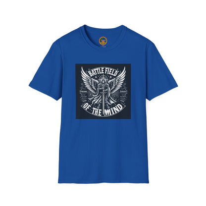 Battle Field of the Mind Unisex Softstyle T-Shirt - Motivational Graphic Tee for Mental Strength