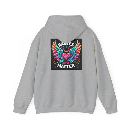 Babies Matter Wings Unisex Heavy Blend Hoodie – Colorful, Stylish Sweatshirt for Moms and Supporters