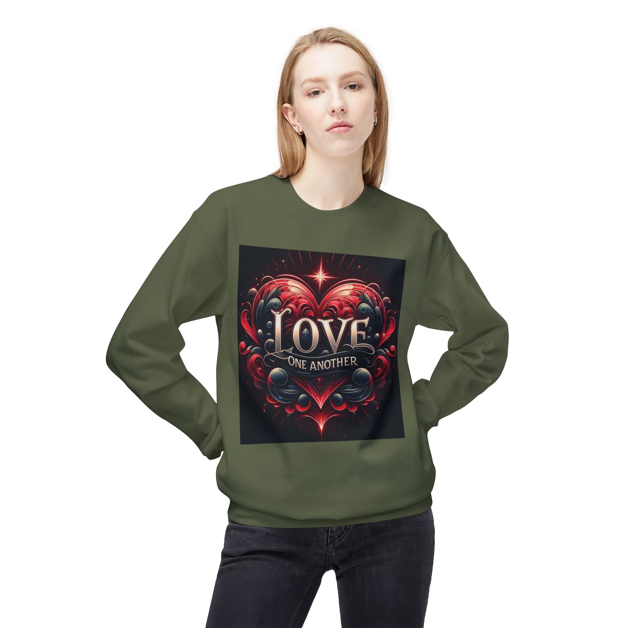 Love One Another Graphic Sweatshirt - Unisex Midweight Crewneck