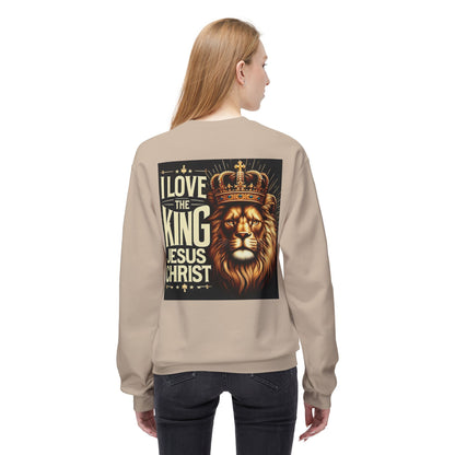 Unisex Fleece Sweatshirt - 'I Love The King Jesus Christ' Design