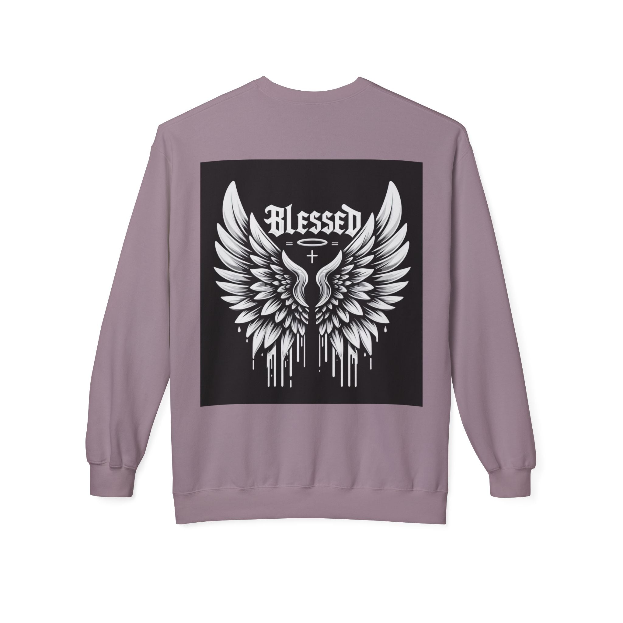 Blessed Wings Unisex Fleece Crewneck Sweatshirt - Softstyle Classic for Faith & Comfort