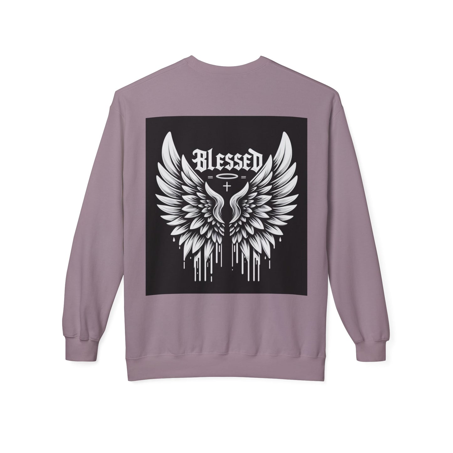 Blessed Wings Unisex Fleece Crewneck Sweatshirt - Softstyle Classic for Faith & Comfort