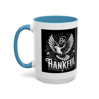 Be Thankful Accent Coffee Mug - Black Winged Design for Daily Inspiration