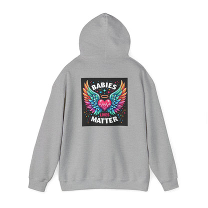 Babies Matter Wings Unisex Heavy Blend Hoodie – Colorful, Stylish Sweatshirt for Moms and Supporters