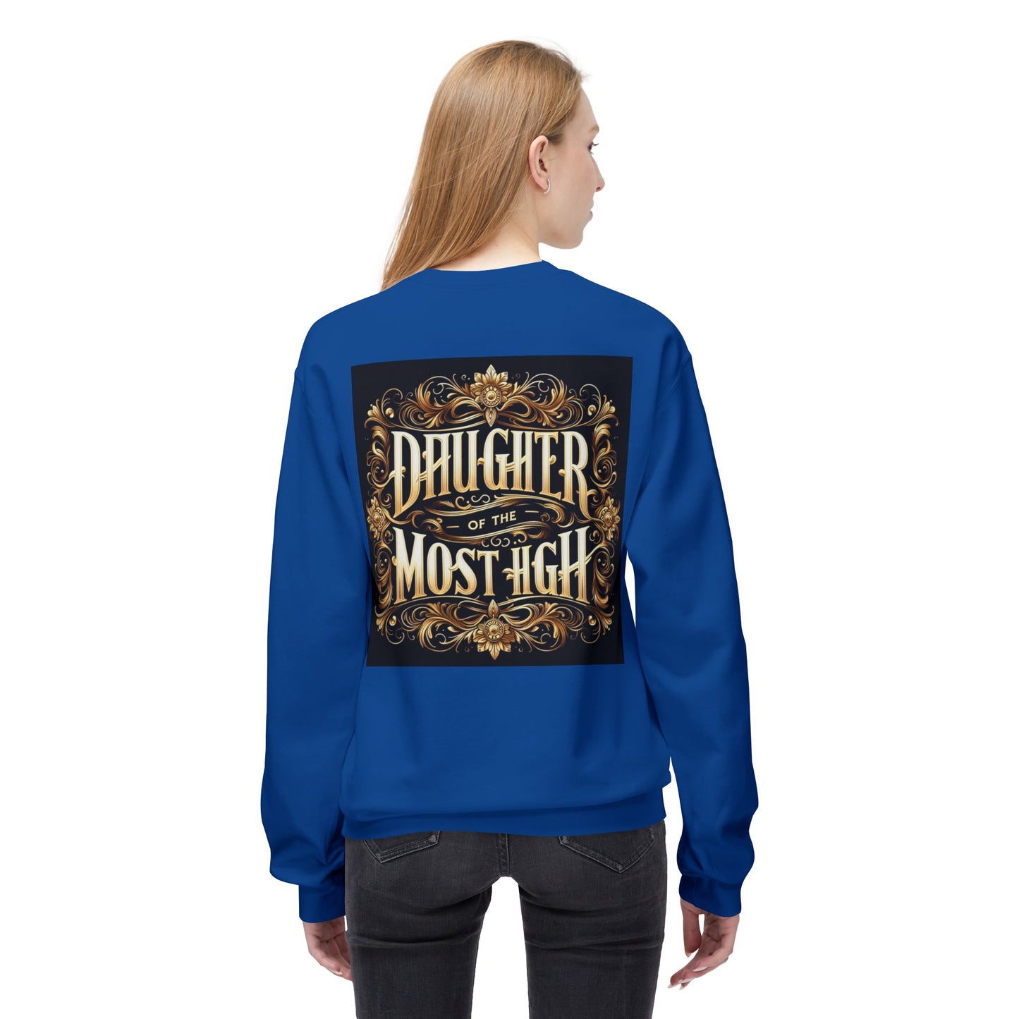 Daughter of the Most High Fleece Crewneck Sweatshirt - Unisex Inspirational Apparel