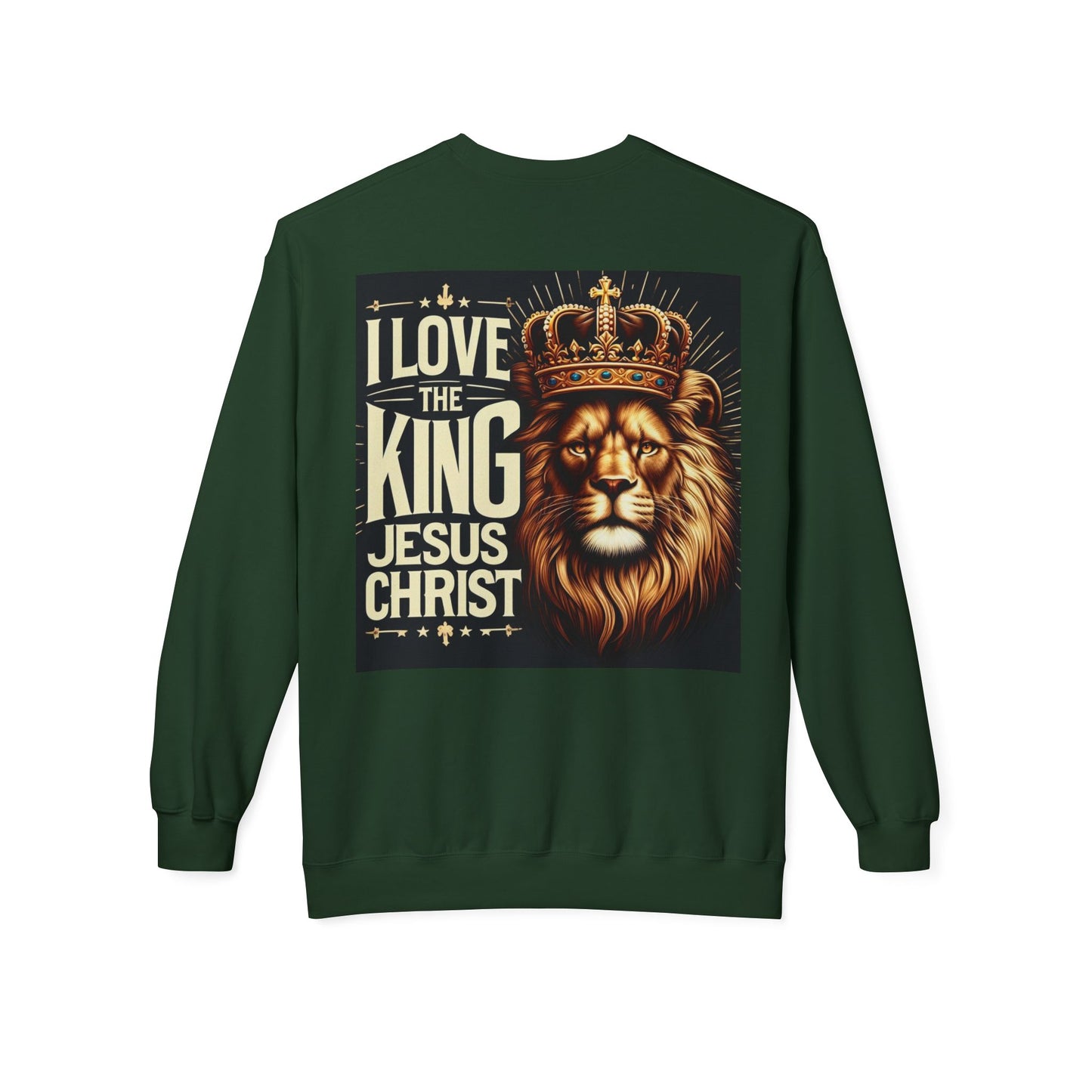 Unisex Fleece Sweatshirt - 'I Love The King Jesus Christ' Design