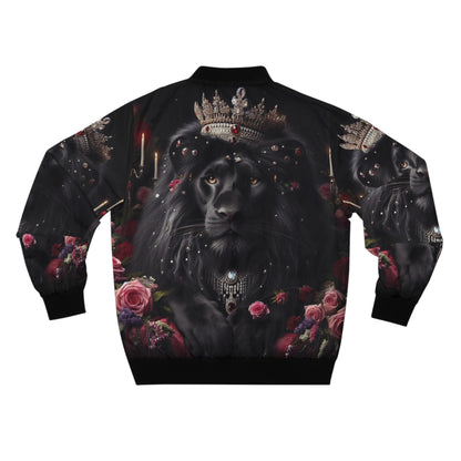 Bomber Jacket with Majestic Lion Design - Bold Streetwear for Animal Lovers