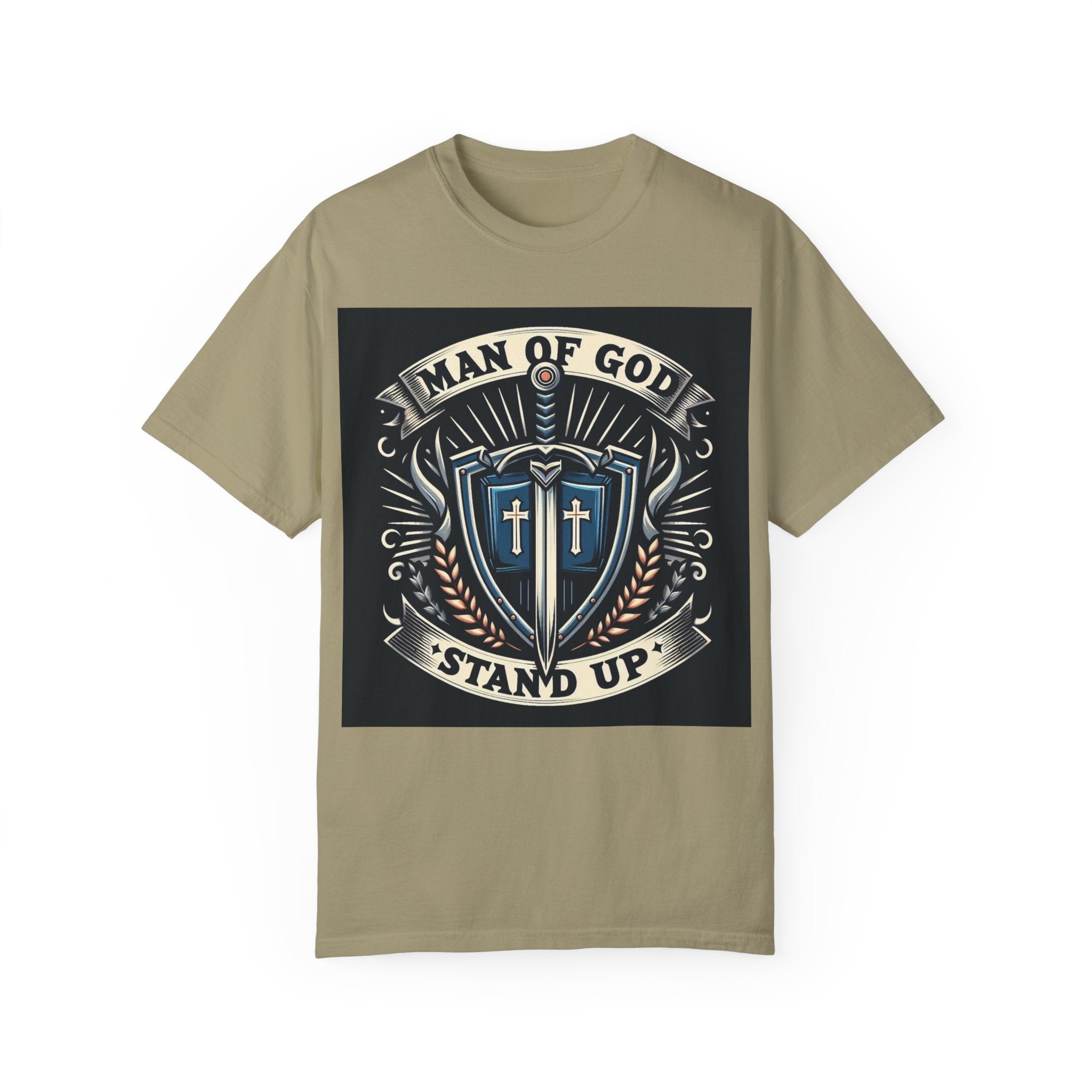 Unisex Garment-Dyed T-Shirt – 'Man of God: Stand Up' Design