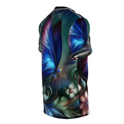 Butterfly Dreams Unisex Cut & Sew Tee – Vibrant Floral Graphic Shirt for Nature Lovers