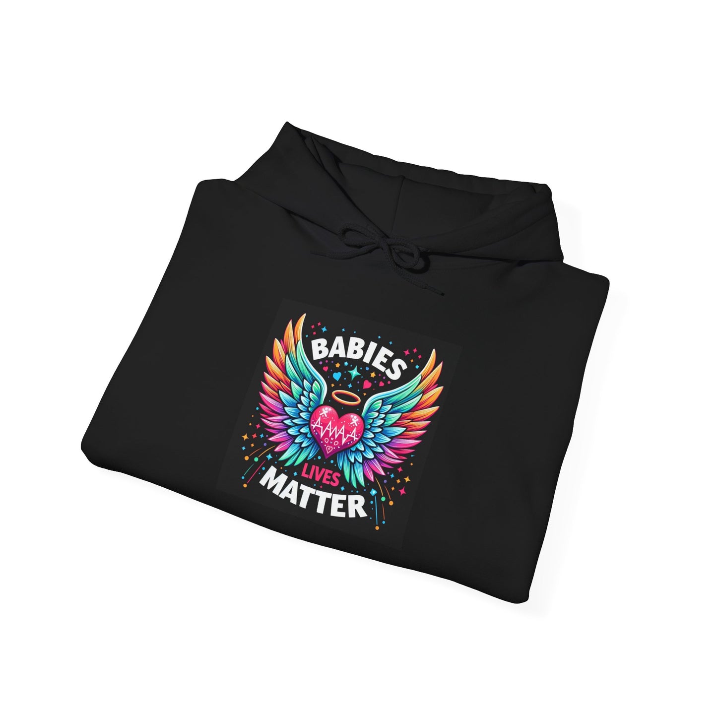 Babies Matter Wings Unisex Heavy Blend Hoodie – Colorful, Stylish Sweatshirt for Moms and Supporters