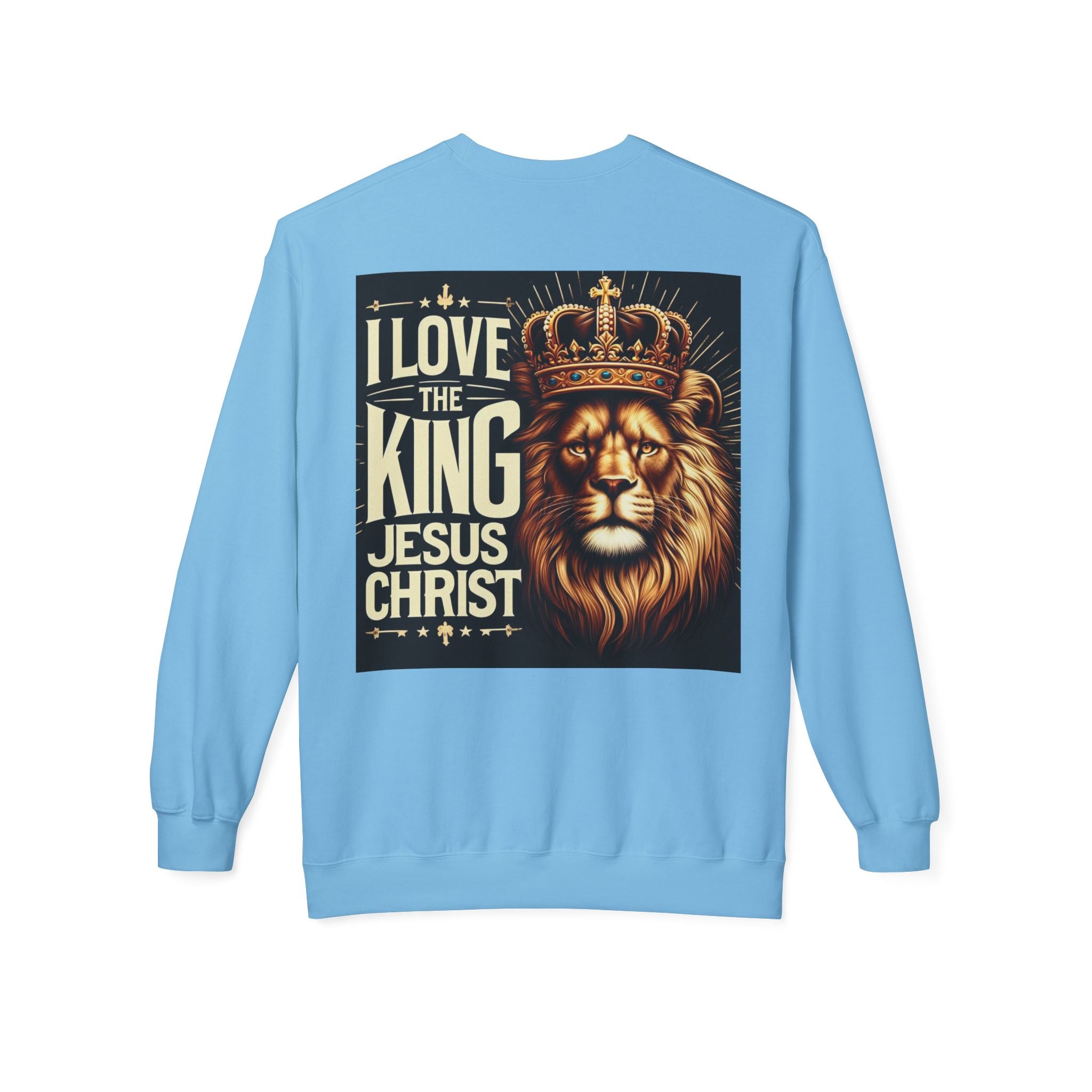 Unisex Fleece Sweatshirt - 'I Love The King Jesus Christ' Design