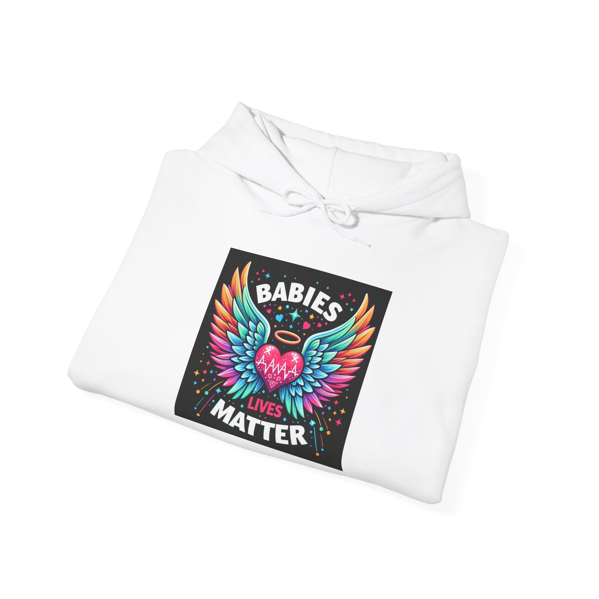 Babies Matter Wings Unisex Heavy Blend Hoodie – Colorful, Stylish Sweatshirt for Moms and Supporters