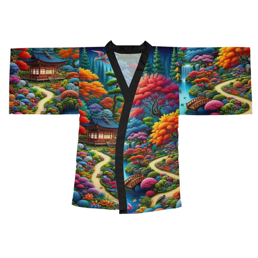 Vibrant Forest Long Sleeve Kimono Robe | Cozy Loungewear for Nature Lovers | Perfect Gift for Any Occasion