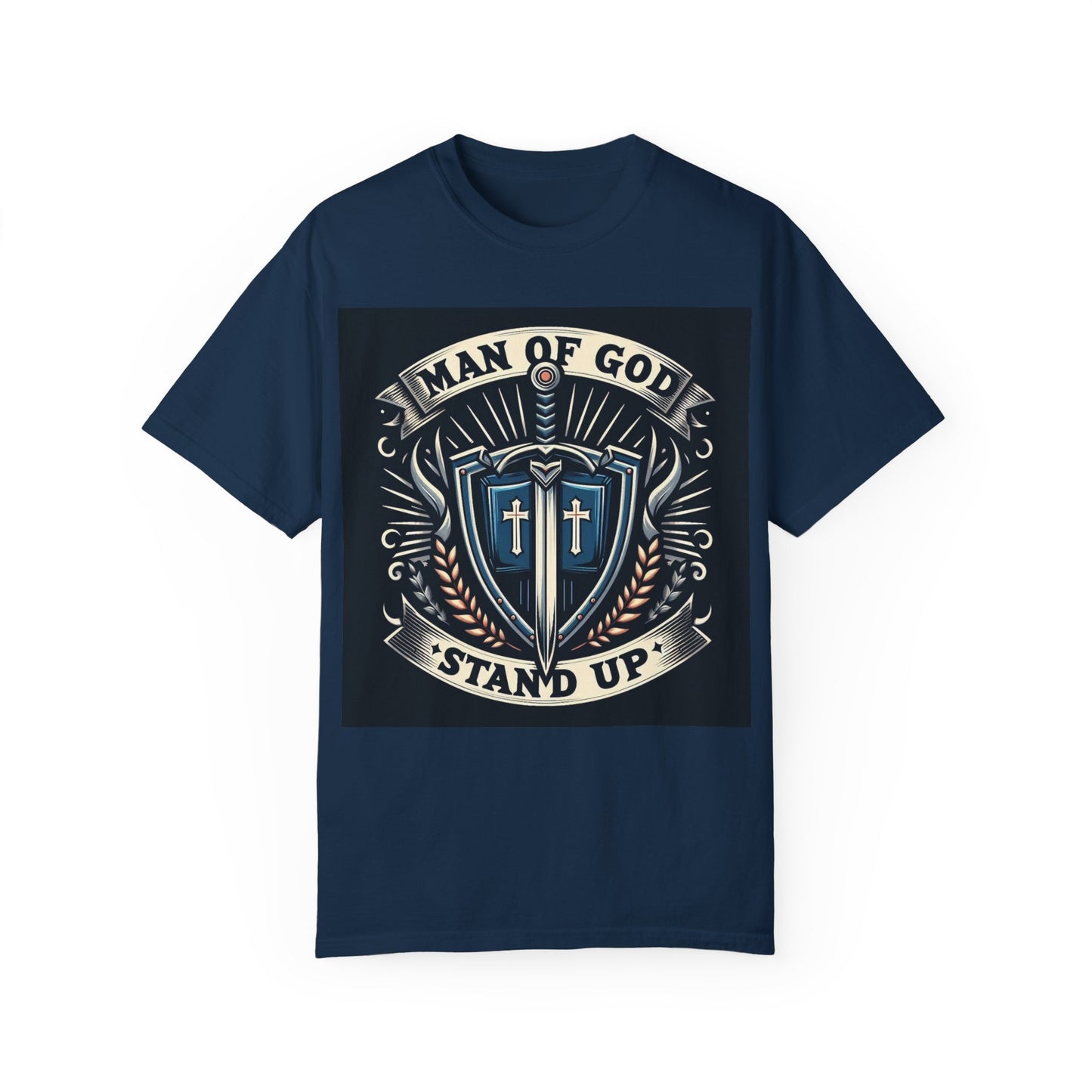 Unisex Garment-Dyed T-Shirt – 'Man of God: Stand Up' Design