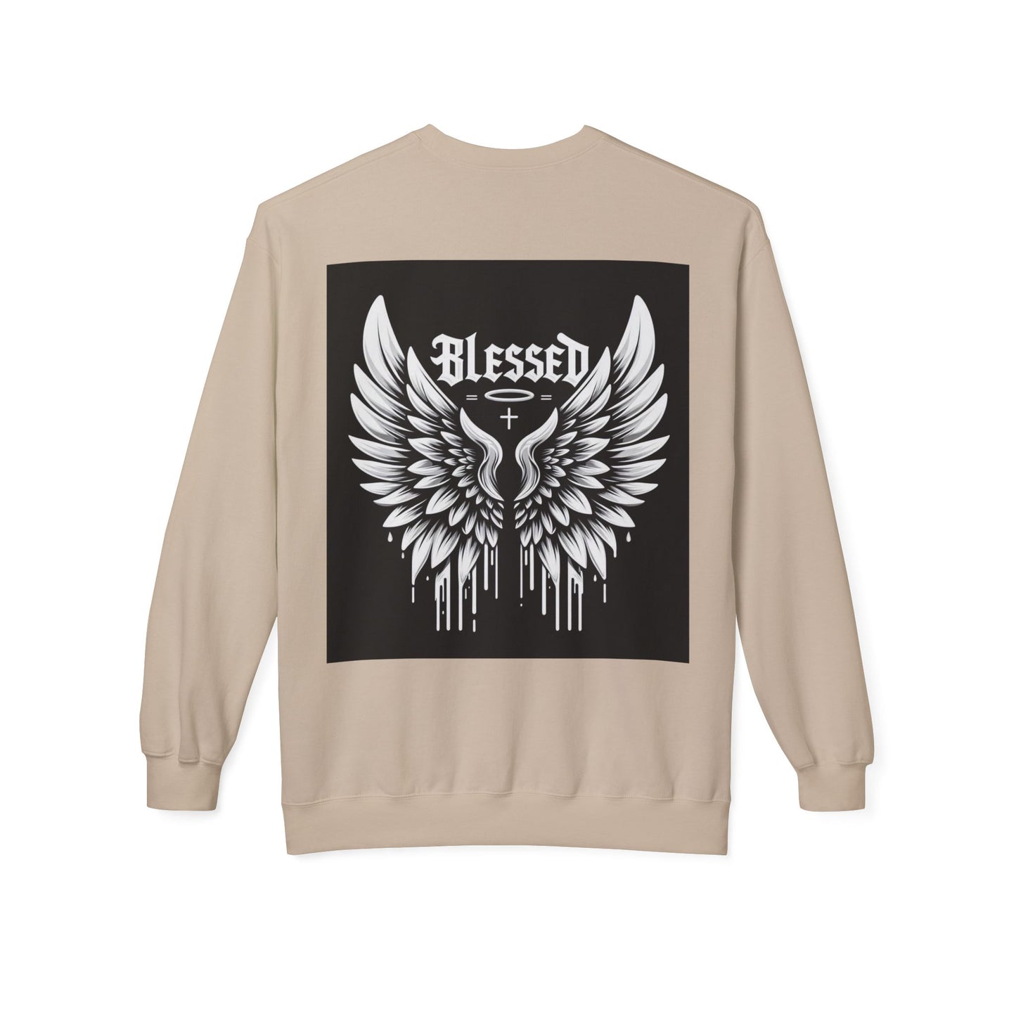 Blessed Wings Unisex Fleece Crewneck Sweatshirt - Softstyle Classic for Faith & Comfort