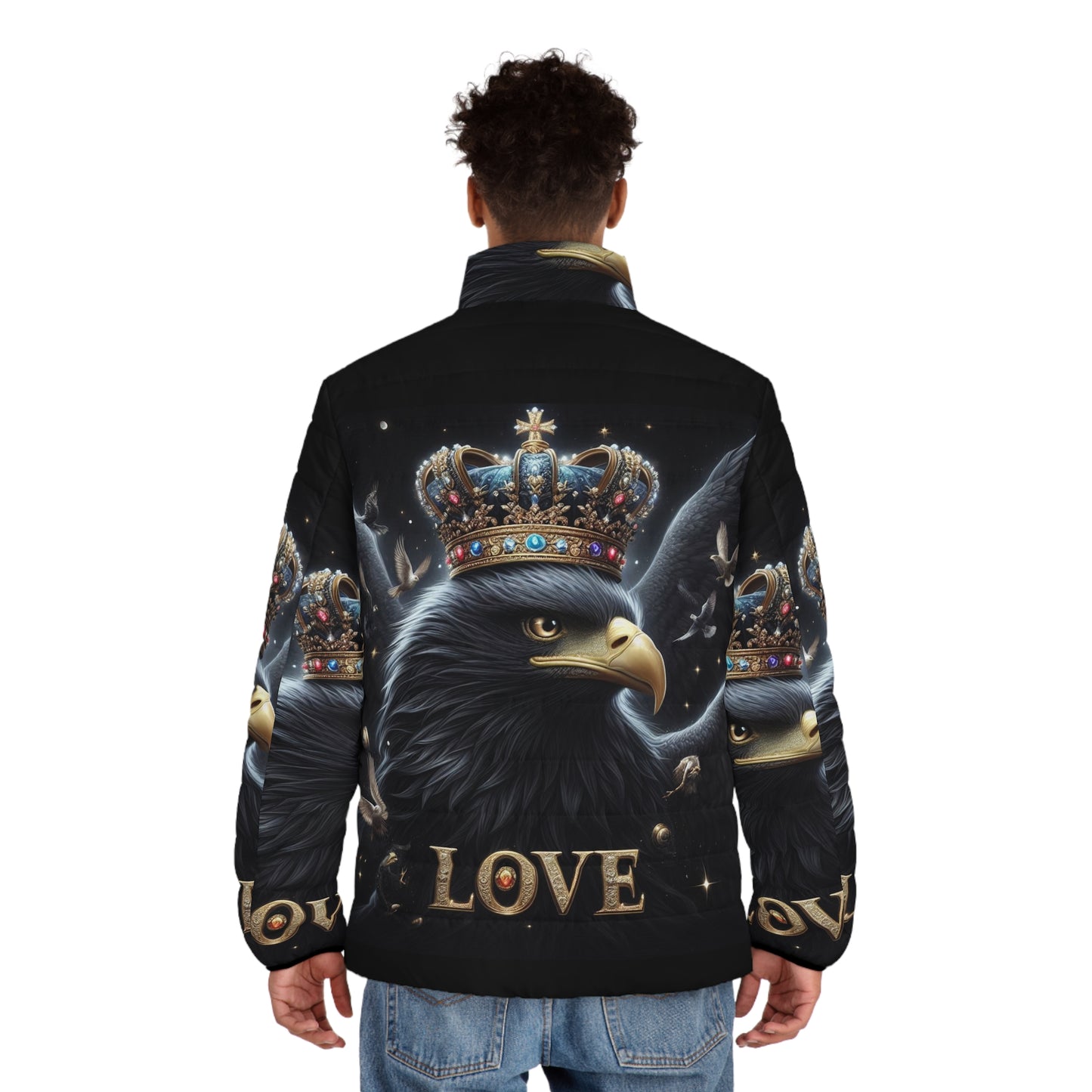 Puffer Jacket - Crowned Eagle Love Design