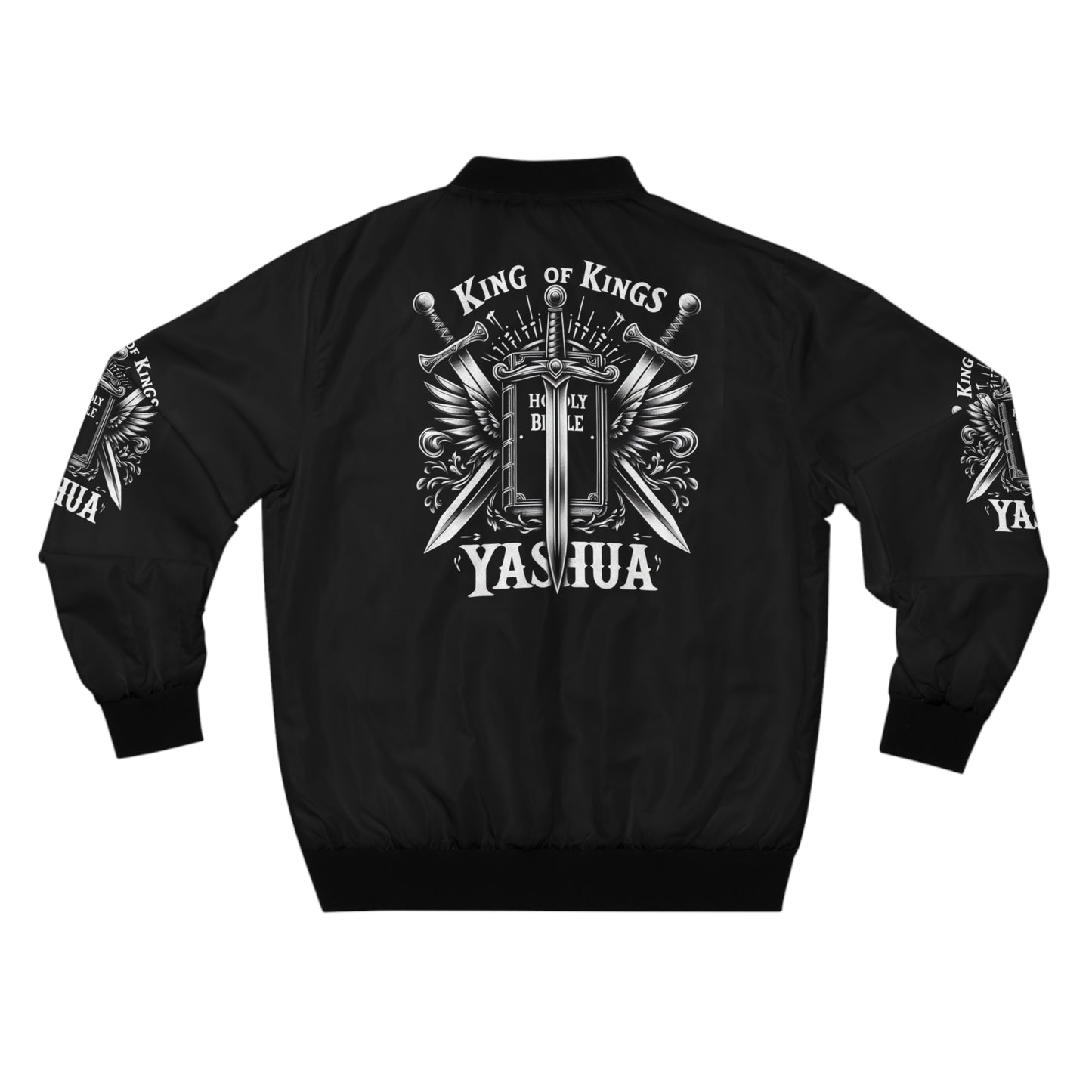 Men's Bomber Jacket - King of Kings Nashua Design, Stylish Outerwear for Faith-Based Celebrations