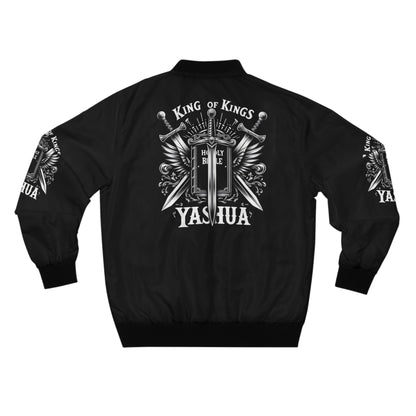 Men's Bomber Jacket - King of Kings Nashua Design, Stylish Outerwear for Faith-Based Celebrations