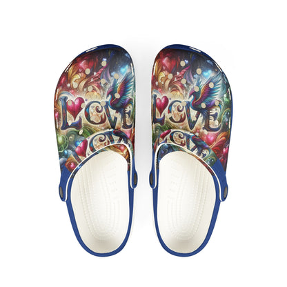 Colorful Love Birds EVA Foam Rubber Shoes - Comfortable Casual Footwear