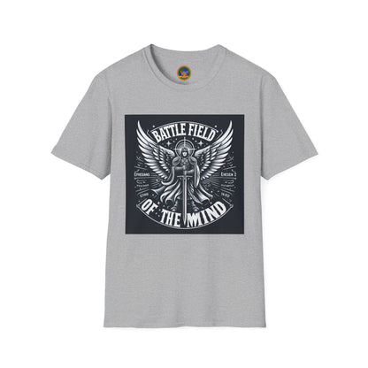 Battle Field of the Mind Unisex Softstyle T-Shirt - Motivational Graphic Tee for Mental Strength