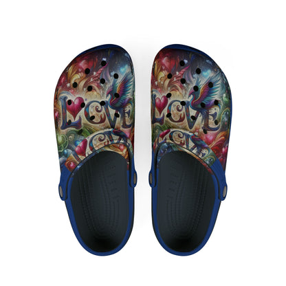 Colorful Love Birds EVA Foam Rubber Shoes - Comfortable Casual Footwear