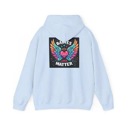 Babies Matter Wings Unisex Heavy Blend Hoodie – Colorful, Stylish Sweatshirt for Moms and Supporters