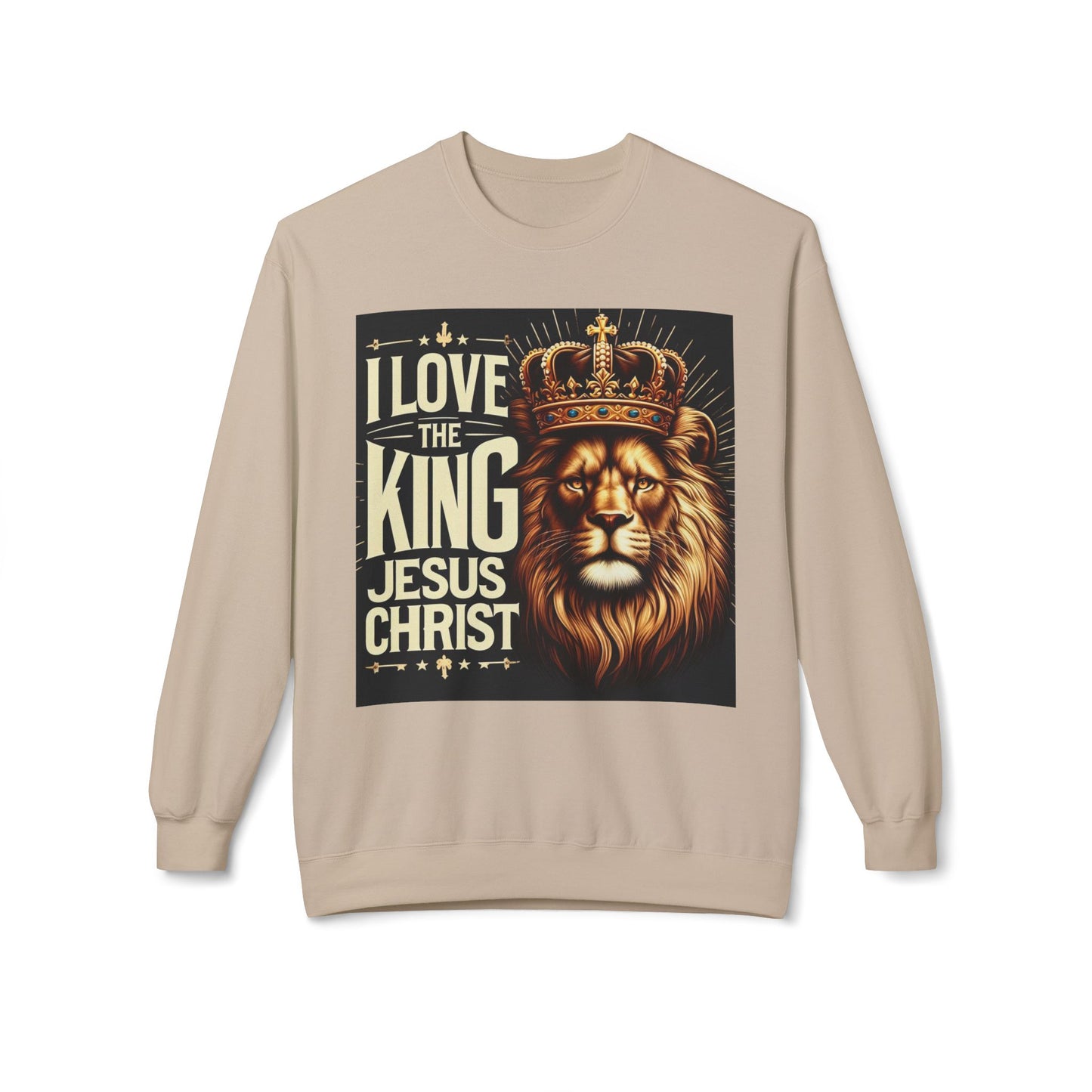 Unisex Fleece Sweatshirt - 'I Love The King Jesus Christ' Design