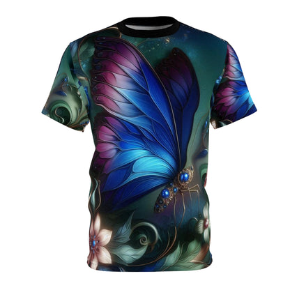 Butterfly Dreams Unisex Cut & Sew Tee – Vibrant Floral Graphic Shirt for Nature Lovers