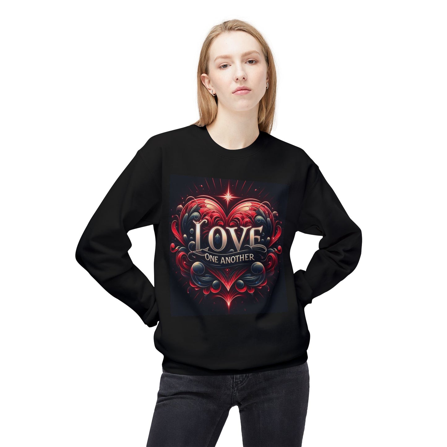 Love One Another Graphic Sweatshirt - Unisex Midweight Crewneck