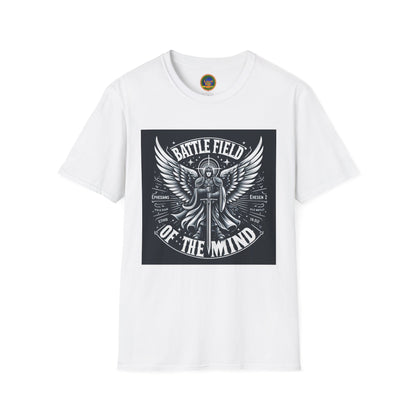 Battle Field of the Mind Unisex Softstyle T-Shirt - Motivational Graphic Tee for Mental Strength