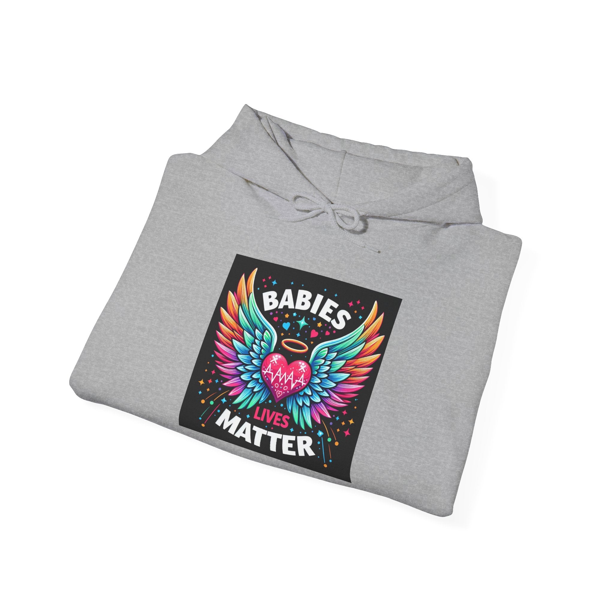 Babies Matter Wings Unisex Heavy Blend Hoodie – Colorful, Stylish Sweatshirt for Moms and Supporters