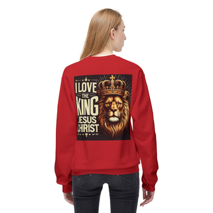 Unisex Fleece Sweatshirt - 'I Love The King Jesus Christ' Design