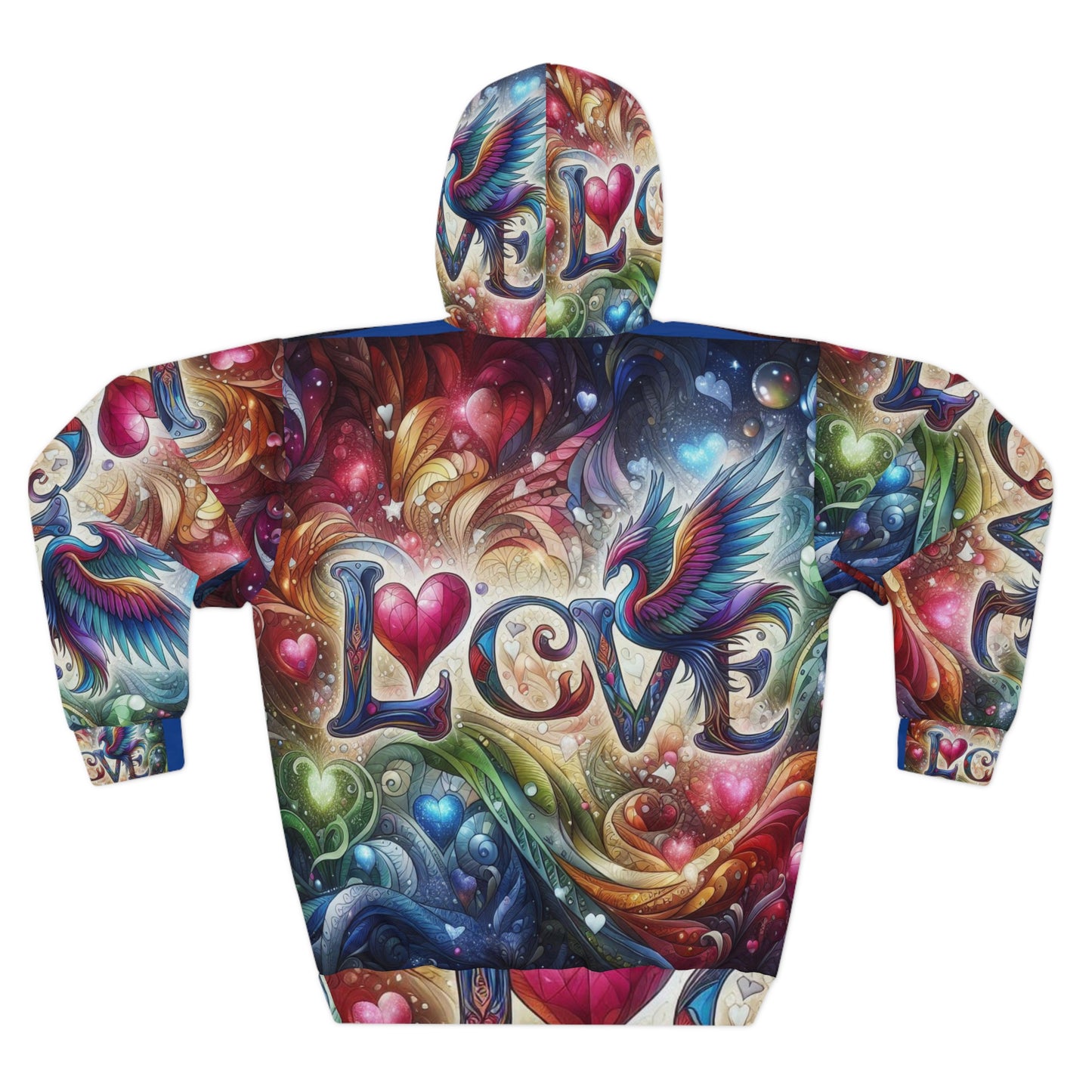 Colorful Love Design Unisex Pullover Hoodie - Perfect for Valentine's Day and Everyday Wear