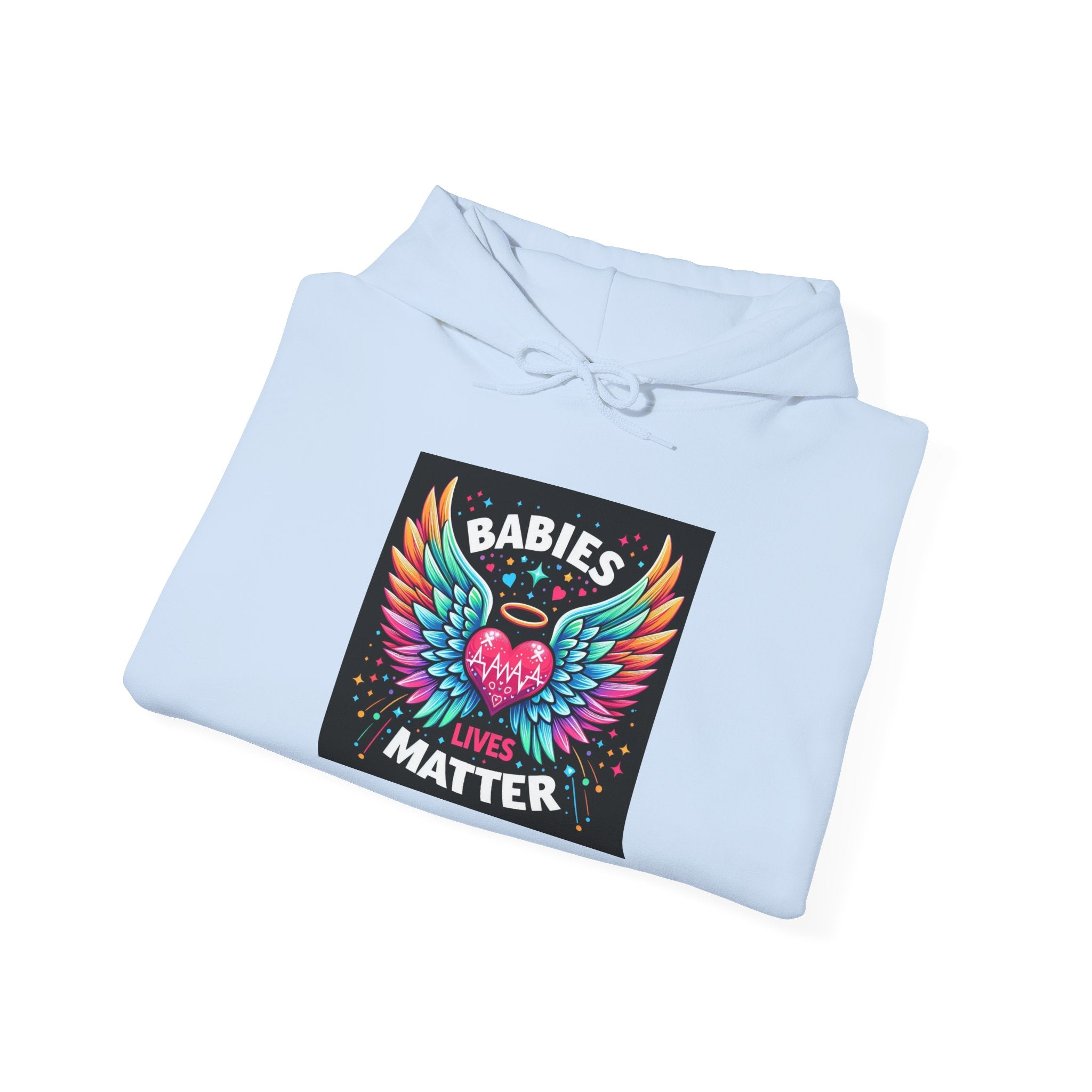 Babies Matter Wings Unisex Heavy Blend Hoodie – Colorful, Stylish Sweatshirt for Moms and Supporters