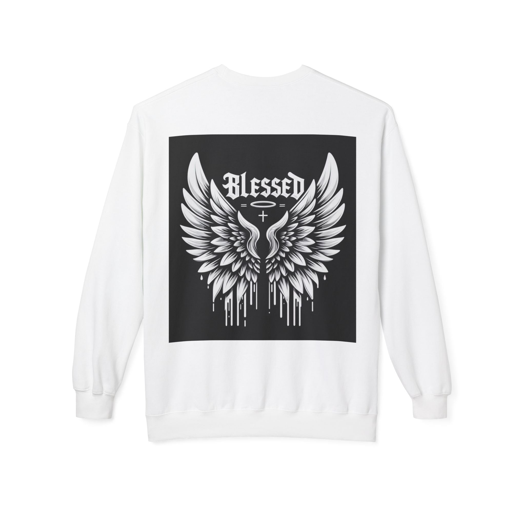 Blessed Wings Unisex Fleece Crewneck Sweatshirt - Softstyle Classic for Faith & Comfort