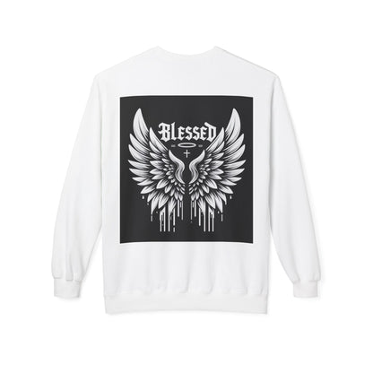 Blessed Wings Unisex Fleece Crewneck Sweatshirt - Softstyle Classic for Faith & Comfort