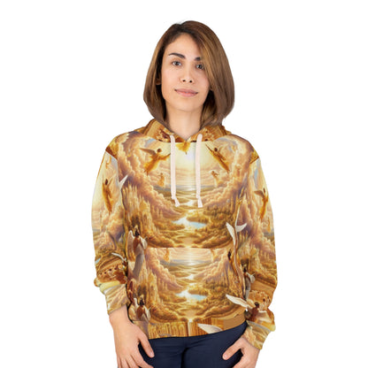 Heavenly Angels Unisex Pullover Hoodie - Dreamy Cloudscape Design