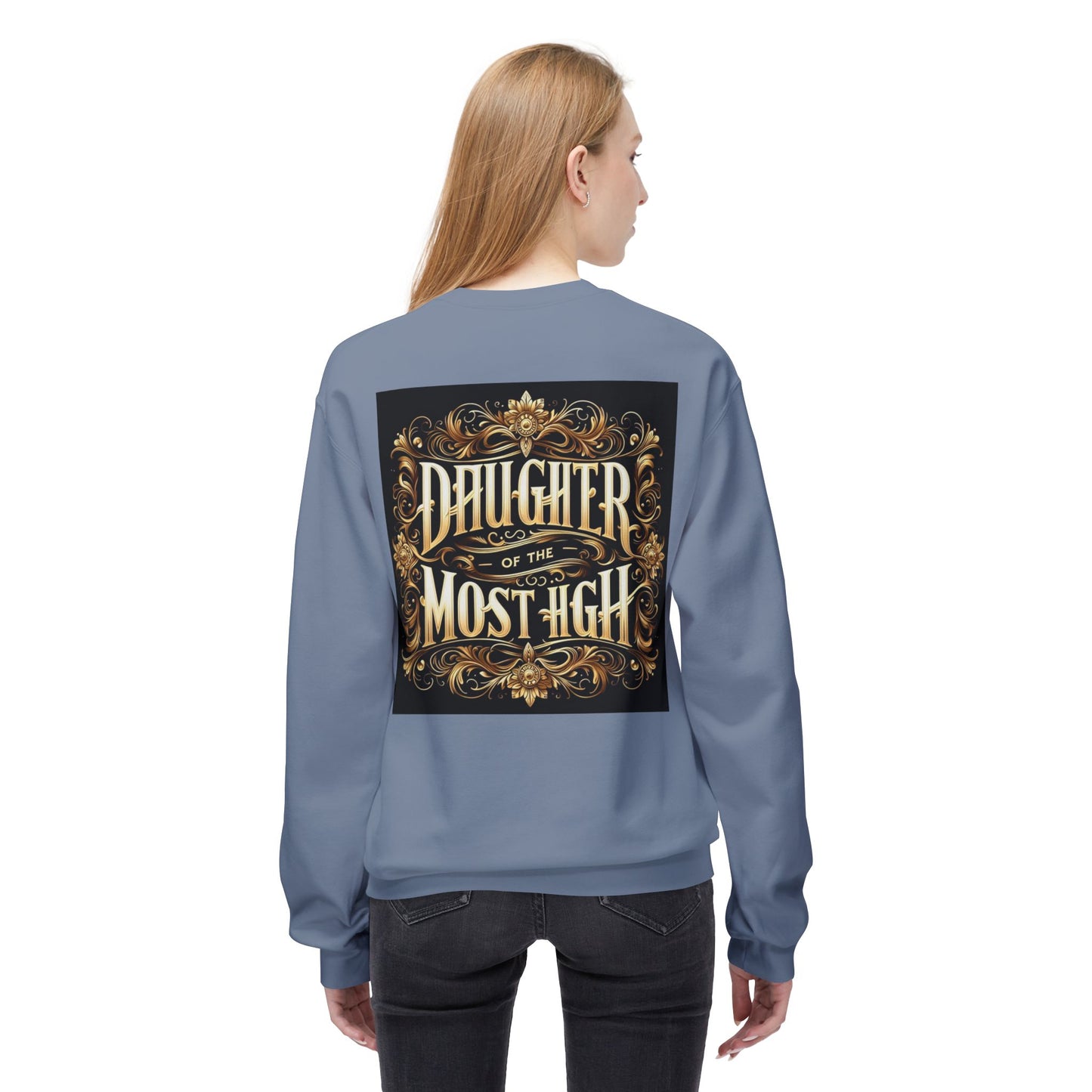 Daughter of the Most High Fleece Crewneck Sweatshirt - Unisex Inspirational Apparel