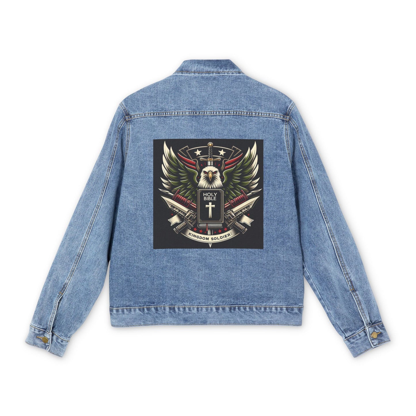 Men's Denim Jacket with Bold Graphic Design - Perfect for Casual Style and Celebrations