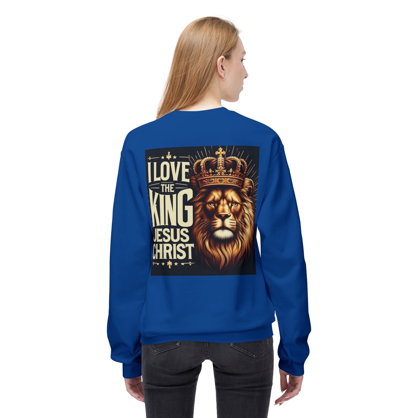 Unisex Fleece Sweatshirt - 'I Love The King Jesus Christ' Design