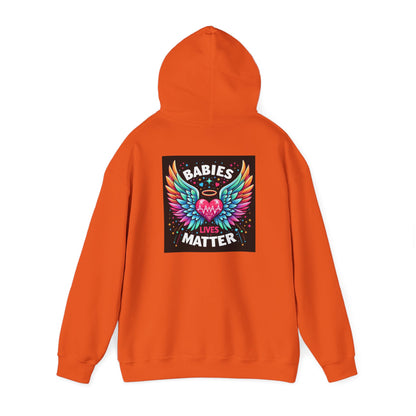 Babies Matter Wings Unisex Heavy Blend Hoodie – Colorful, Stylish Sweatshirt for Moms and Supporters