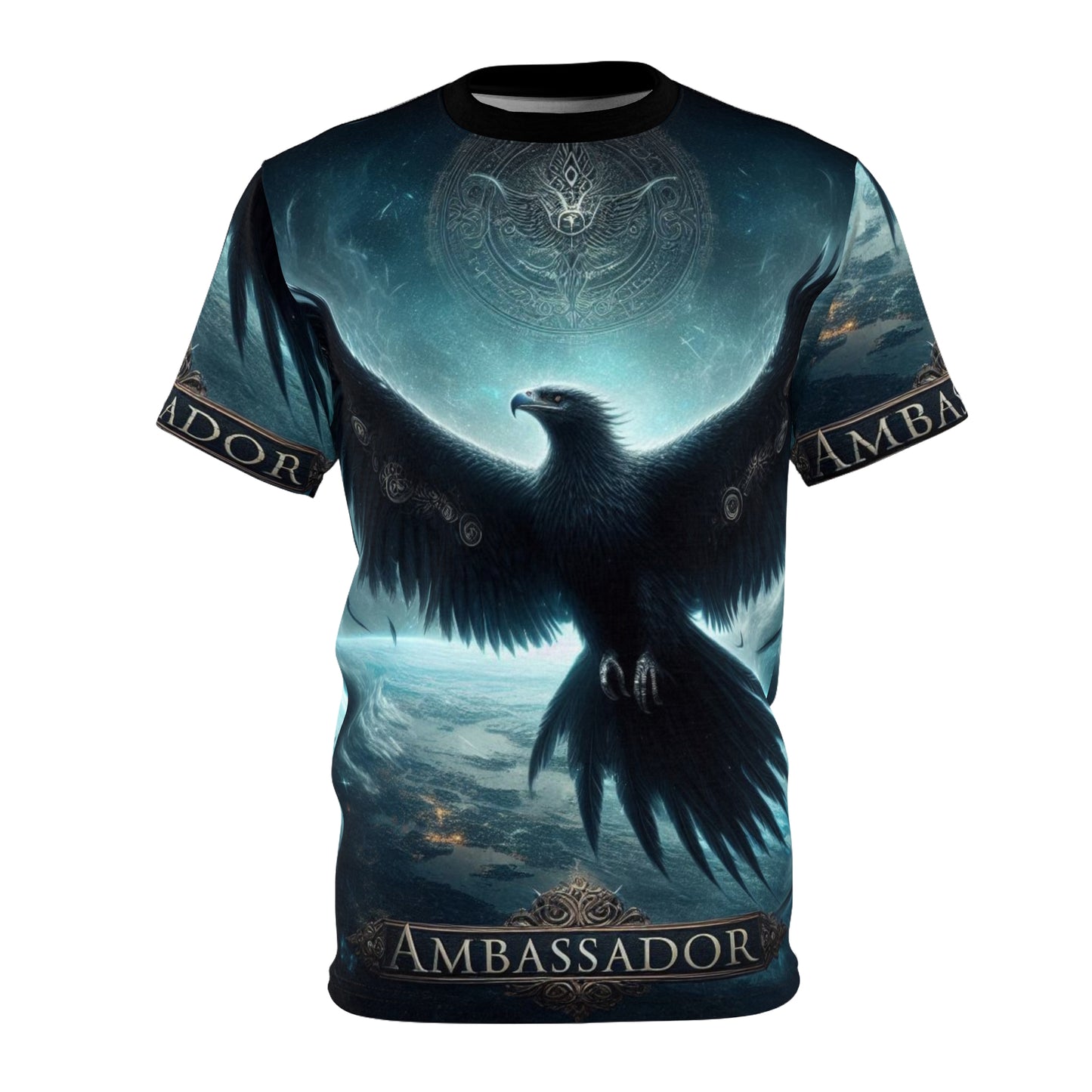 Ambassador Unisex Cut & Sew Tee - Mythical Black Hawk Design